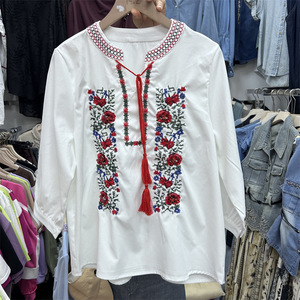 GX-2026 Nouvelle Blouse à Manches Longues à Col Rond Brodée et Perlée de <span class=keywords><strong>Style</strong></span> <span class=keywords><strong>Bohème</strong></span> pour Femmes - Product Image 5