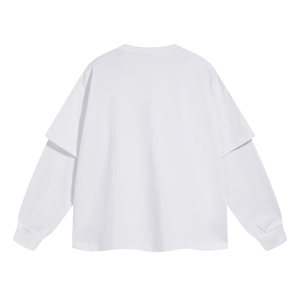 T-Shirt personalizzata con stampa su schermo e vendita all'ingrosso in cotone Vintage a doppio strato manica lunga con maglietta per gli uomini - Product Image 2