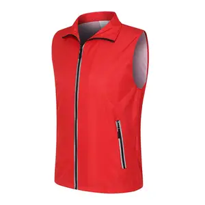 Jinteng Men's Full-Zip Vest Lightweight Sleeveless Jacket Vest Custom Supermarket Volunteer Work Clothes Vest