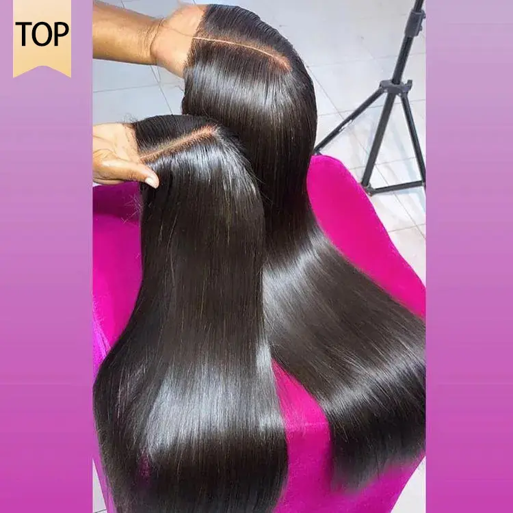 Raw Brazilian Glueless Wigs Human Hair Wholesale Glueless Straight 13x4 Hd Full Lace Front Wig
