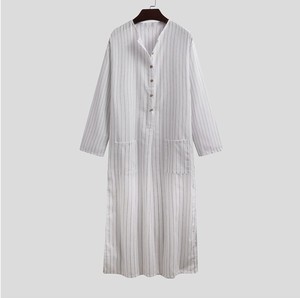 Abbigliamento etnico medio oriente Oman Robe da uomo in poliestere girocollo arabiano Robe Turks uomo Thobes abbigliamento islamico - Product Image 1