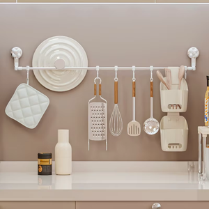 ชั้นวางเครื่องครัวแบบติดผนังชั้นวางมีดทำครัวอุปกรณ์อัจฉริยะพร้อมตะขอ - Product Image 1