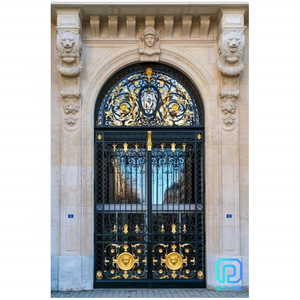 Puerta de Hierro forjado personalizada, diseño de puerta de seguridad de Metal, alta calidad y estilos clásicos - Product Image 1