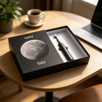Boîte cadeau haut de gamme personnalisée, imprimée, imperméable, en papier gaufré, avec couvercle noir, pour l'emballage de produits électroniques et de beauté