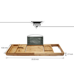 Caddy de bain en bambou Plateau de bain Premium Caddy de baignoire de haute qualité - Product Image 1