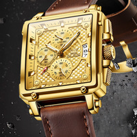 Offre Spéciale OLEVS 9925 3ATM montres étanches montre pour hommes mode carré Quartz mouvement calendrier décontracté jeunesse hommes montre de sport