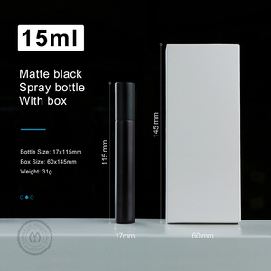 SUMEEAR 15ml 哑光黑色圆形玻璃香水喷雾瓶 喷雾器 紫外线电镀定制徽标喷雾盖 可再填充 - Product Image 2