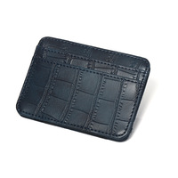 Grosir dompet uang klip pria ajaib tekstur buaya dompet uang tunai dompet kartu ajaib kulit Pu dompet kartu kredit ramping