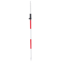 Pôle d'arpentage DZ215SL-SR Snap Lock revêtu d'argent s'étend jusqu'à 2.15m 2 sections Pôle prisme télescopique en aluminium
