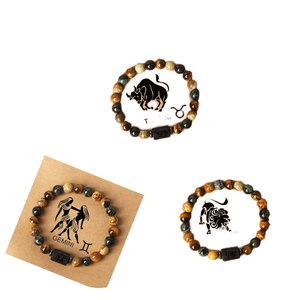 12 moda constelación del zodiaco encanto pulsera obsidiana cuentas naturales pulsera Virgo Leo Libra pareja mujeres hombres pulsera - Product Image 4