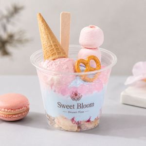 Gobelet en plastique transparent jetable à paroi simple de 9 oz, de qualité alimentaire, en PET, pour glace, café et gâteaux, avec couvercle - Product Image 6