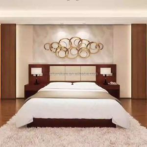 Custom <b>Low</b> Priced Hotel Bedroom Sets Furniture Wooden <b>Bed</b> <b>Frame</b> With Headboard Nightstand Desk Wardrobe for Budget Hotel Project - Product Image 3