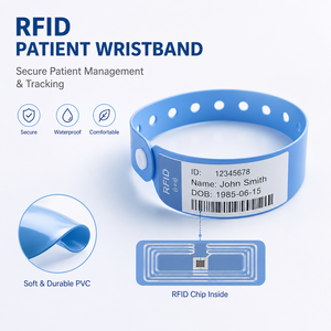 Pulsera de Identificación de Paciente Ajustable de PVC con RFID para Hospitales, para una Gestión y Seguimiento Seguro de Pacientes - Product Image 1