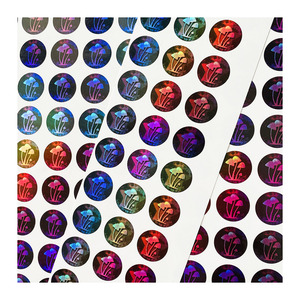 Impresión personalizada de vinilo troquelado impermeable Arco Iris efecto etiqueta holograma calcomanías transparente holográfica beso corte pegatinas hojas - Product Image 1
