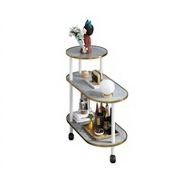 Table d'appoint mobile transfrontalière en MDF avec rangement et roulettes pour appartement locatif, salon/chambre - Étagère d'angle moderne nordique