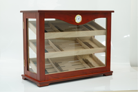 Sonny Logo personnalisé Bubinga laqué double porte 250 CT noir humidificateur vitrine à cigares