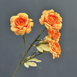 Rose artificielle réaliste en forme de lotus orange, décoration de fond pour la remise des diplômes, le Nouvel An, les mariages, Noël, la fête des mères, centre de table, boule - Product Image 1