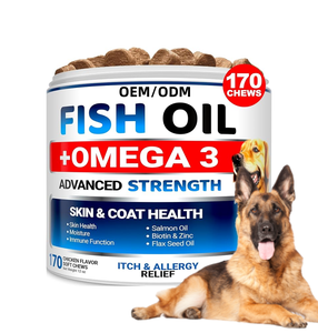 Suplemento de Aceite de Salmón Salvaje en Tabletas Masticables para Perros y Gatos, Premium, Alto en Proteínas, Sin Granos, para la Salud de la Piel y el Pelaje, y el Apoyo Inmunológico - Product Image 1