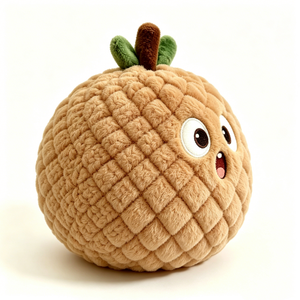 Customized Cute Round Fruit Character Plushie with Stem & Leaves, Food-Themed Gift for Kids/Fruit Lovers/Nursery Decor - Product Image 3