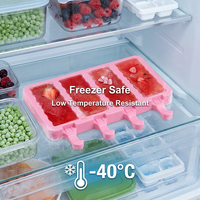 Moule à glaces ondulées réutilisable en silicone sans BPA, facile à nettoyer, multi-cavités, qualité alimentaire, antiadhésif, pour glaces maison
