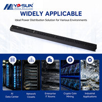 PDU intelligent à montage en rack de longueur personnalisée, prises IEC, protection de circuit, unité de distribution d'alimentation certifiée CE UKCA RoHS Reach