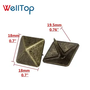 22.316 Welltop đồ nội thất mới phụ kiện vuông Antique Brass tack Stud đinh tán trang trí sofa móng tay kim loại bọc móng tay