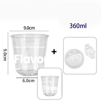 Gobelets jetables universels en PET haute transparence, calibre 90, en forme de U, pour cocktails, bières fraîches, boissons aux fruits, café glacé