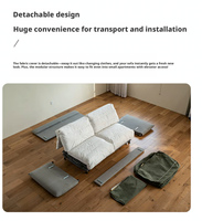 Canapé-lit sectionnel extensible moderne 2 places, modulaire, en tissu de haute qualité, gris, ensemble de meubles pour salon et salle à manger