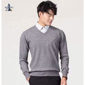 Pull en tricot ample pour homme AL S-3XL, col rond, col en <span class=keywords><strong>V</strong></span>, taille plus, pull basique - Product Image 1