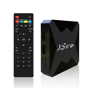 Fabricante XS97 Q+ Android 10.0 TV Box 4K Android STB com WiFi Dual e processador Allwinner H313