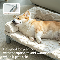 Lit surélevé chauffant pour chien, coussin en éponge orthopédique, lit pour animaux de compagnie avec cadre en fer robuste, pieds antidérapants, vente en gros