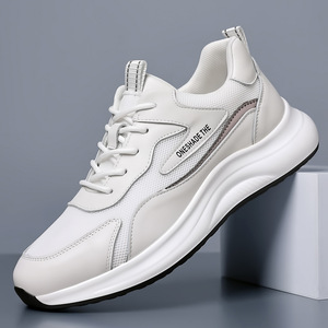 White Mesh Lace-Up Walking Shoes Round Toe Breathable EVA Midsole Rubber Outsole All Seasons Style wholesale - Product Image 2