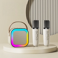 Haut-parleur portable sans fil mini K12 RVB LED avec fonction karaoké, double microphone, 5W, 800mAh, jouet pour enfants - Grande Vente