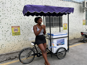 Nuovo Design Bicicletta Elettrica a 3 Ruote da 500W per Gelati e Bevande con Congelatore <span class=keywords><strong>Solare</strong></span> DC da 158L per la Produzione di Gelati - Product Image 3