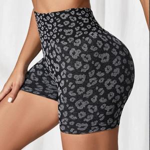 Pantaloni leopardati con stampa leopardata a vita alta europei americani che sollevano pantaloncini <span class=keywords><strong>da</strong></span> Yoga per Fitness attillati - Product Image 5