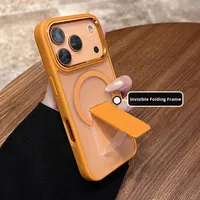 Coque de Téléphone PC Haut de Gamme Conçue pour iPhone 17 Pro Max/16/15/14/13, avec Béquille Invisible et Anneau Magnétique
