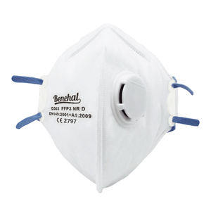 Masker <span class=keywords><strong>Respirator</strong></span> Sekali Pakai FFP3 NR D Lipat Datar dengan Katup, Bersertifikasi CE, Lolos Uji Dolomit, Bersertifikasi EN149, Perlindungan dari Debu - Product Image 2