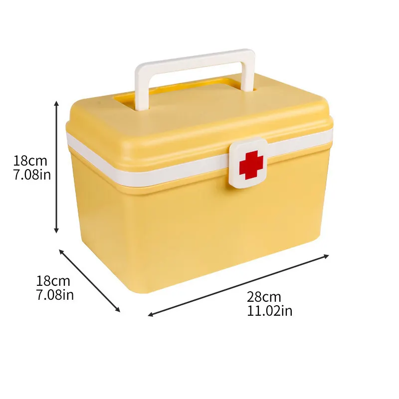 Trousse de premiers soins boîte d'urgence Portable coffre à pharmacie pour ménage voyage en plein air hôpital pharmacie conteneur de stockage en plastique