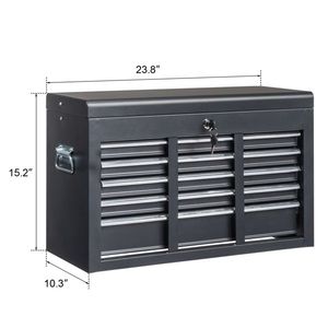 Black Iron <b>Tool</b> Storage <b>Box</b> 485X410X300mm With Keyed <b>Lock</b> - Product Image 6