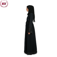 Abaya noire ample à fermeture éclair, d'occasion, pour femmes musulmanes, en polyester, service OEM, Abaya en velours pour adultes, Abaya islamique, Abaya turque 2021