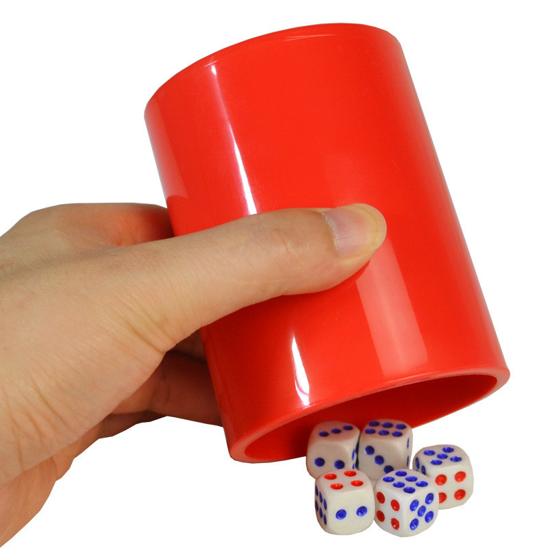 Пластиковый прочный стаканчик для игральных костей с защитой от падения с 6 белыми кубиками #13, стаканчик для игральных костей Техасского холдема