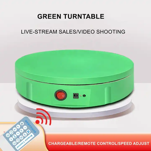 360 Вращающийся дисплей Стенд зеленый экран для фотографии перезаряжаемый поворотный стол с регулируемой скоростью 30 см с пультом дистанционного управления - Product Image 6