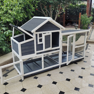 Wetterfeste Große Holz-Hundehütte für Draußen Extra-Großer Zwinger mit Stahlrahmen-Tür Riesiges Haustierhaus mit Atmungsaktivem Fenster - Product Image 2