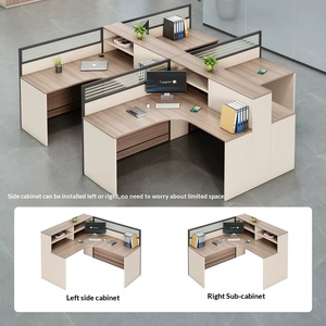 Escritorio Moderno de Oficina en Forma de L de Madera con Gabinete de Almacenamiento Modular Plegable y Estación de Trabajo para Computadora - Product Image 5