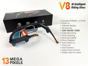 Gafas Inteligentes V8 para Ciclismo, Gafas para Exteriores con Grabación de Fotos y Vídeos de 13MP, Traducción por IA, WiFi6, Audio de Oído Abierto, Logotipo Personalizado - Product Image 5