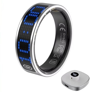 Новое умное кольцо с сенсорным экраном и цифровым дисплеем, водонепроницаемое (5 АТМ), управление через приложение, напоминание о звонках, фото, измерение пульса и уровня кислорода в крови. - Product Image 6