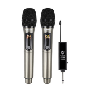 Không dây <span class=keywords><strong>Microphone</strong></span> G-MARK x220u UHF karaoke mic với lithium có thể sạc lại pin Receiver làm việc 5 giờ cho loa - Product Image 1