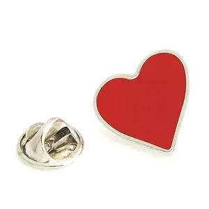 Broches en forme de cœur personnalisées, épingle de collier, épingle en émail de cœur rouge