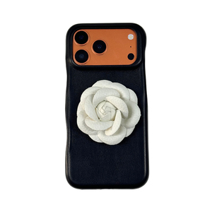 Custodia per <span class=keywords><strong>telefono</strong></span> in pelle di lusso personalizzata con fiore di camelia e supporto per <span class=keywords><strong>telefono</strong></span>, per iPhone 12-17 Pro Max, con Pop Socket a fiore personalizzato - Product Image 4