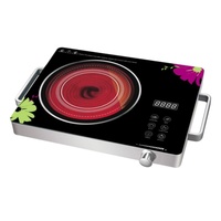 Cuisinière multifonctionnelle numérique à infrarouge Cuisinière électrique en céramique blanche Boîtier en acier inoxydable Batterie de fonctionnement néerlandaise